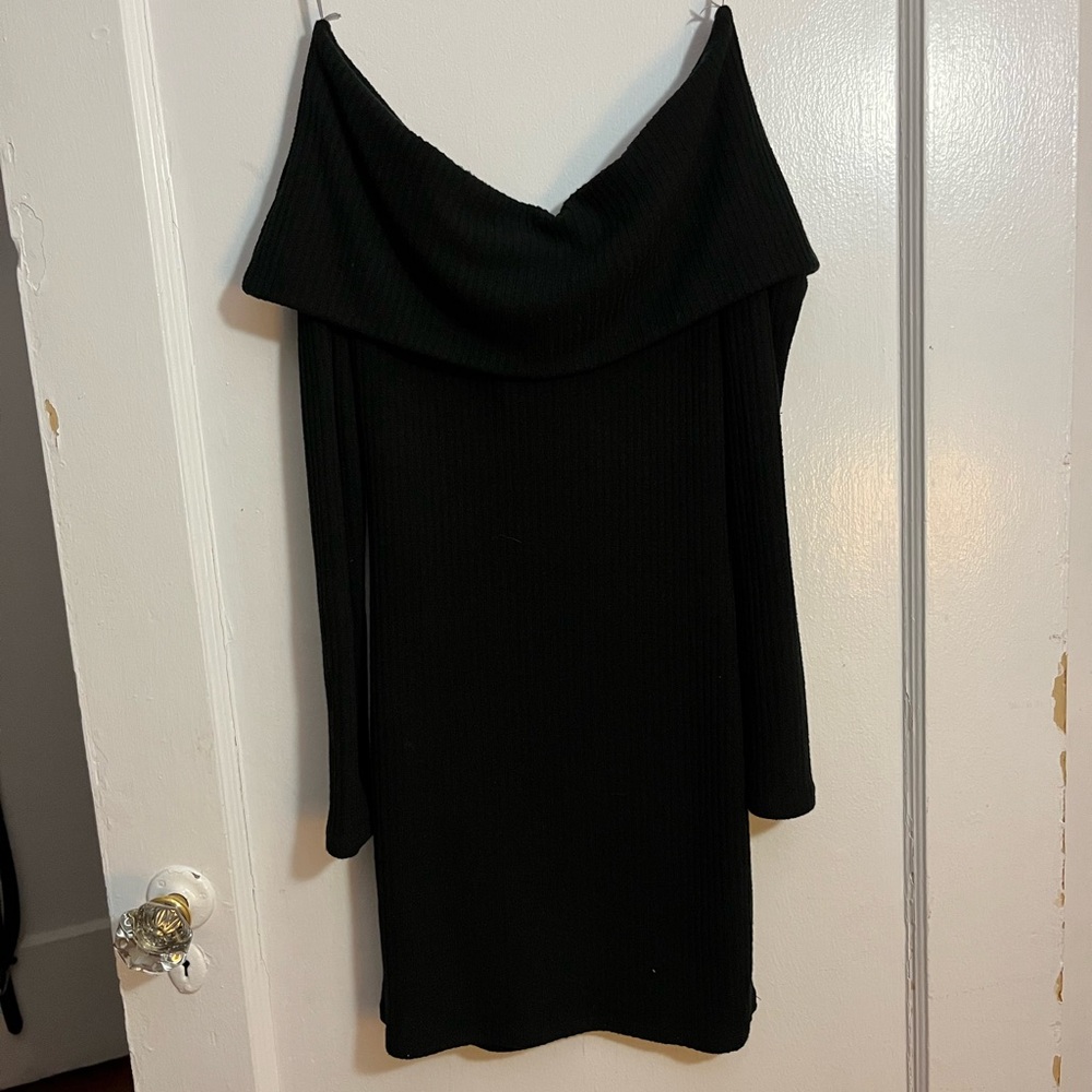 Windsor Black Off-Shoulder Mini Dress